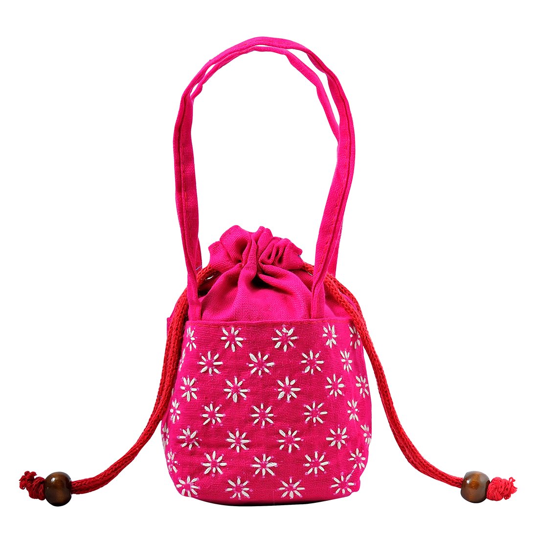 Chinese Embroidered Drawstring Purse Pink, Asian Purses, Oriental