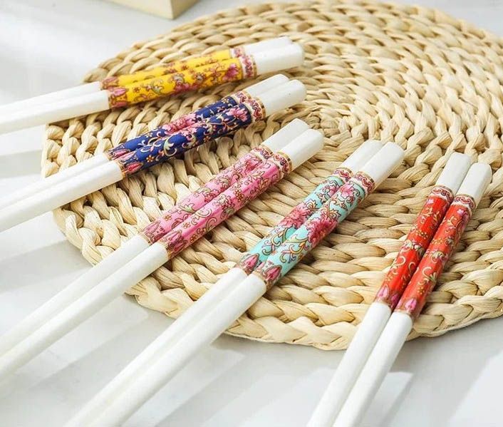 Floral Chopsticks Bone China (5 Pairs), Chinese Wedding Gifts, Asian