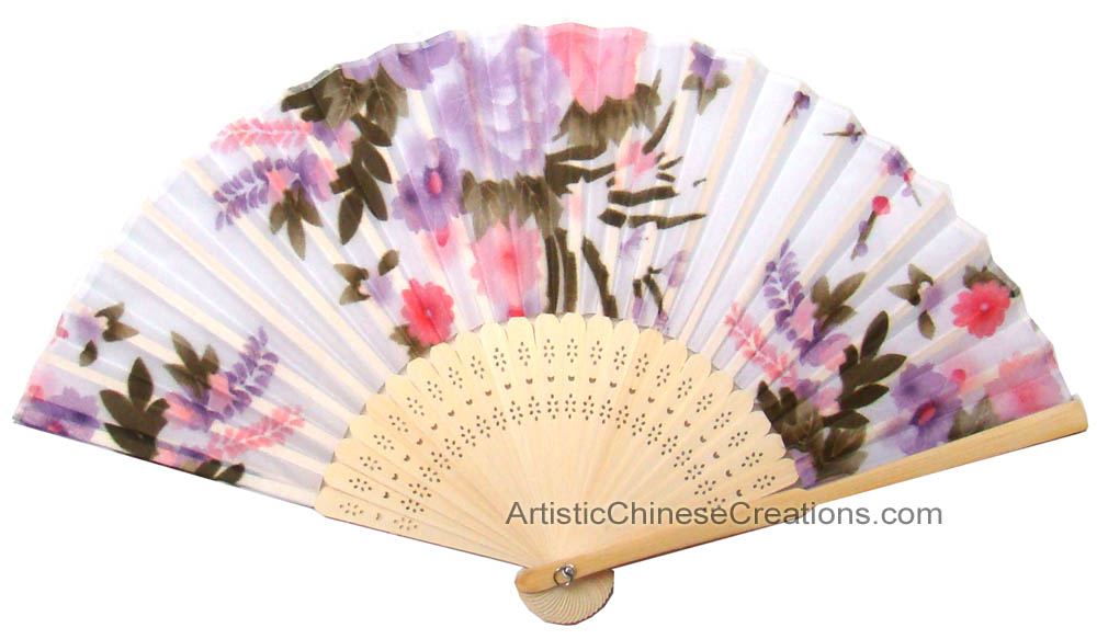Chinese Hand Fan Flowers, Oriental Hand Fans, Oriental Folding Fans