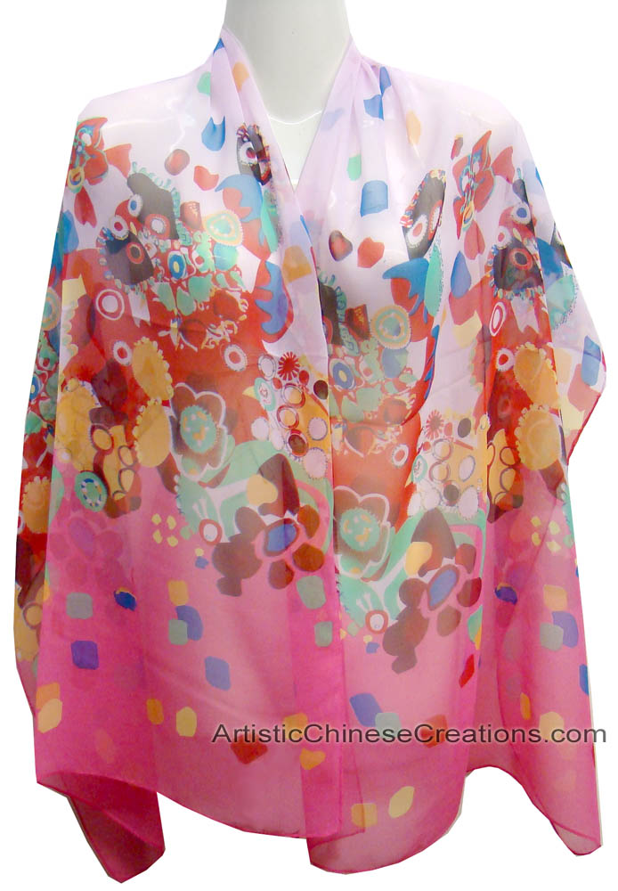 Chinese Silk Scarf, Chinese Scarves, Asian Scarves, Oriental Silk Gifts