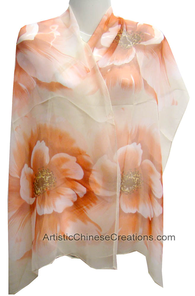 Chinese Silk Scarf Flowers, Chinese Silk Gifts