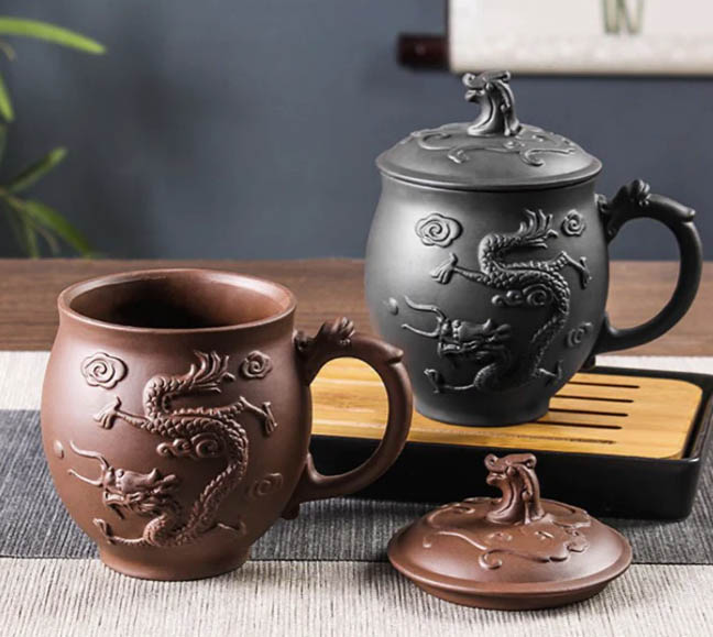 中国の茶入れ Chinese Yi Xing Clay Tea Mug - Dragon #14