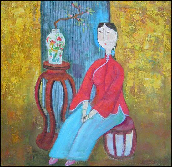 Contemporary Chinese Oil Painting - Maiden #48