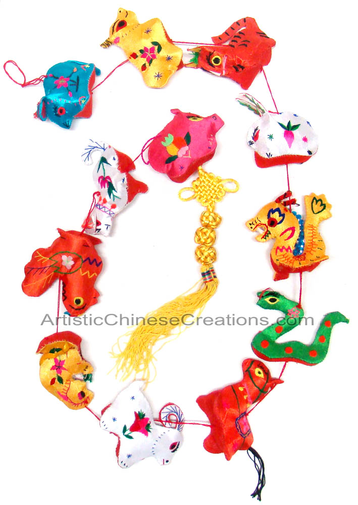 Embroidered Chinese Zodiac Ornament 12 Chinese Zodiac Symbols