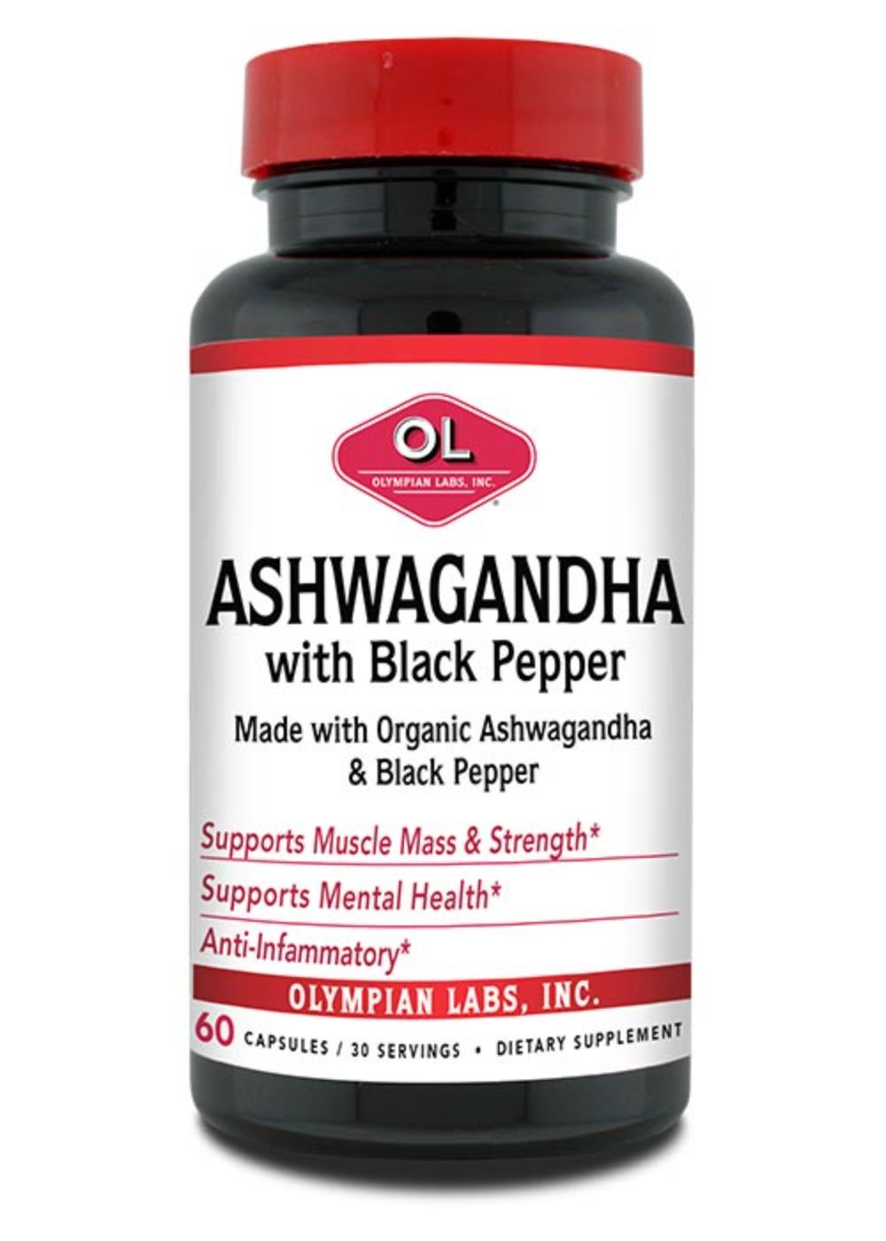 Ashwaghanda With Black Pepper 60 C by Olympia Labs