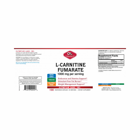 L-Carnitine 1 G 100 C by Olympia Labs | Austin Medical