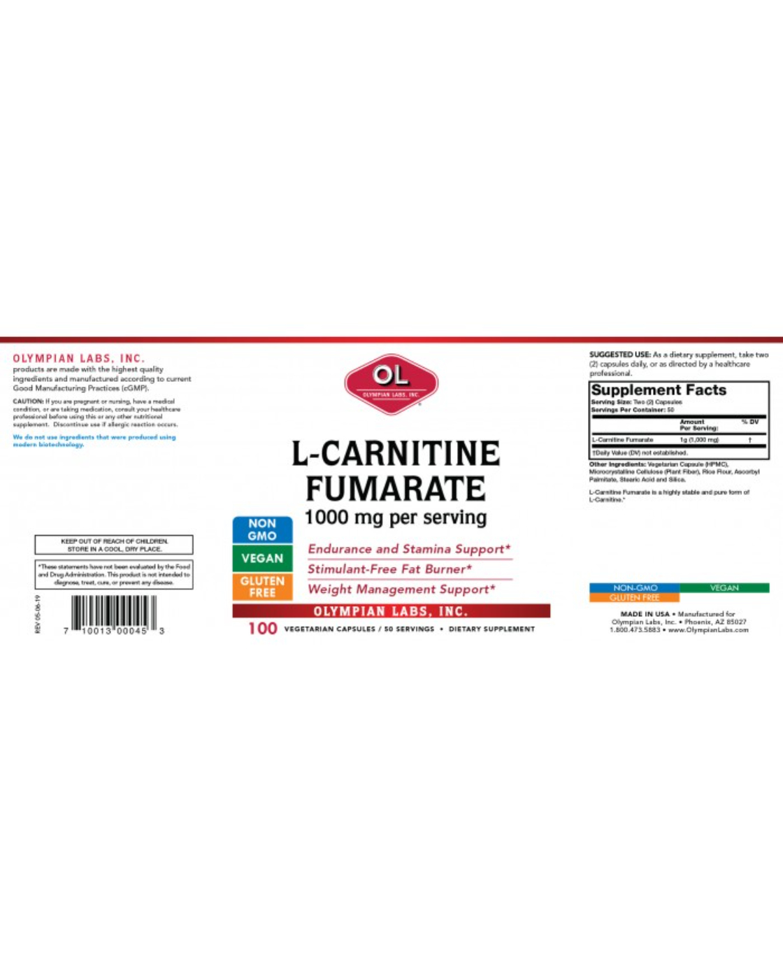olympia l carnitine L-Carnitine 1 G 100 C by Olympia Labs