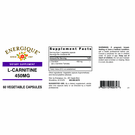 L-Carnitine 450 Mg 60 C By Energique - PKG. 2