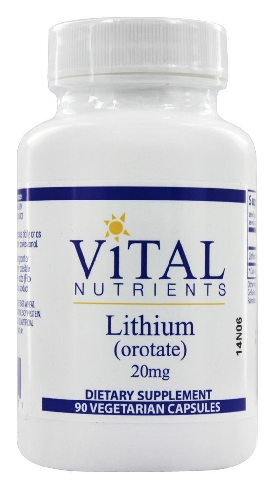 Lithium (Orotate) 20Mg (90Vc) By Vital Nutrients