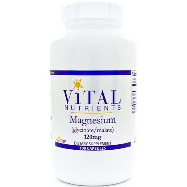 Magnesium (Glycinate/Malate) - 120 Mg. (100C) By Vital Nutrients