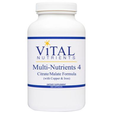 Multi-Nutrients 4 Citrate/Malate Formula With Copper & Iron (180C) By Vital Nutrients