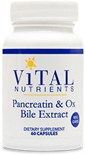 Pancreatin & Ox Bile (60Vc) By Vital Nutrients