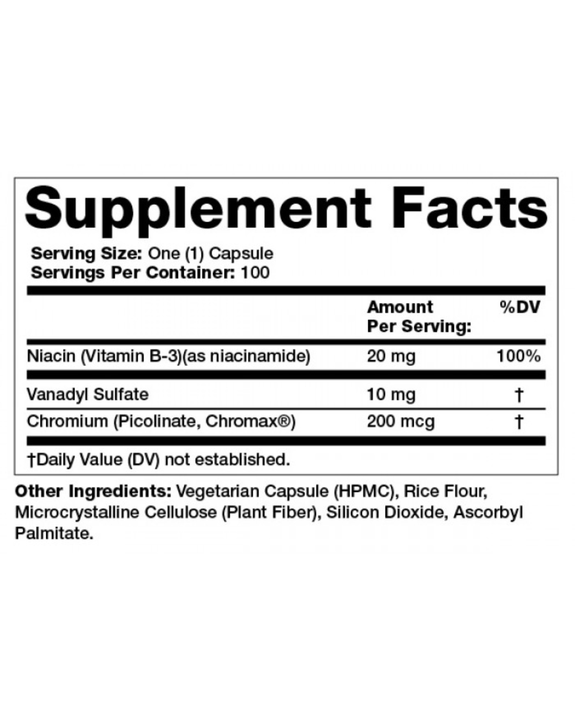 Vanadyl Plus W/Chromium 10 Mg Austin Medical