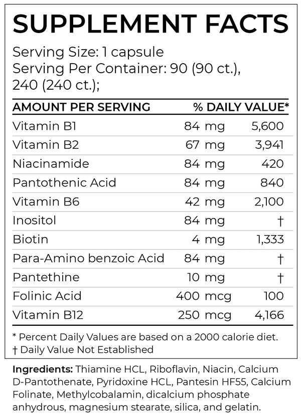 Vitamin B+ 90 Capsules By Bodybio | Austin Medical
