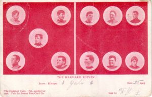 1905 Harvard college football team postcard