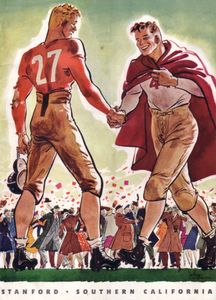 1938 USC Trojans at Stanford Cardinal college football game program and ticket stub