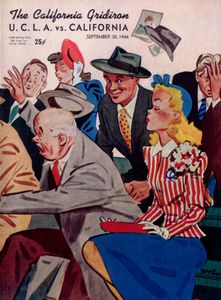 1944 Cal Bears vs UCLA Bruins college football game program (Bob Waterfield Bronko Nagurski) PRISTINE