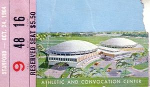 1964 Notre Dame vs Stanford Cardinal college football ticket stub (Ara Parseghian)