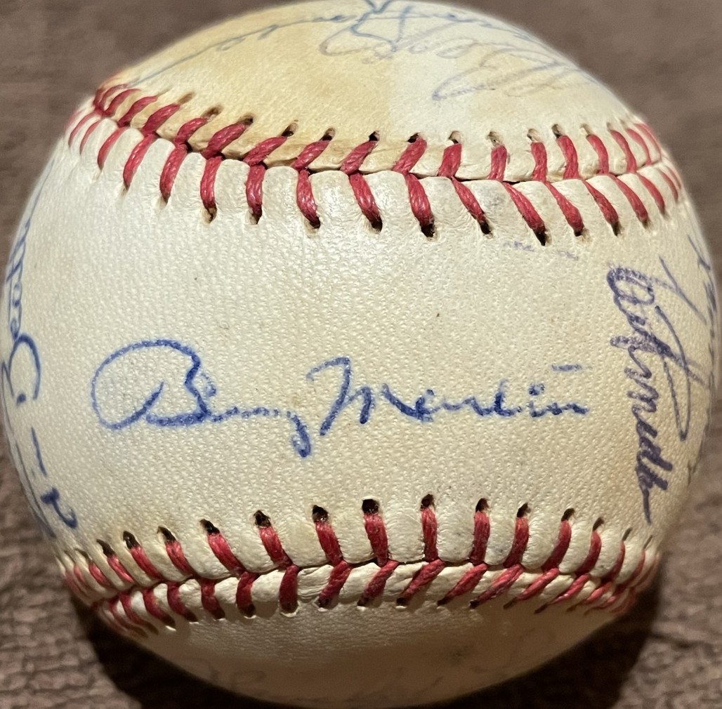 1979 New York Yankees team autographed baseball (Billy Martin Yogi