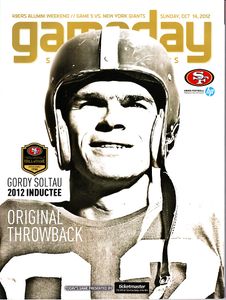 2012 San Francisco 49ers vs. New York Giants game program (Gordy Soltau cover)