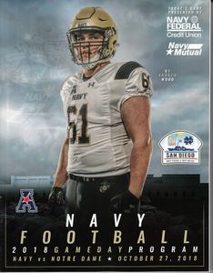 2018 Notre Dame Fighting Irish vs Navy at San Diego college football game program