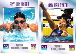 Amy Van Dyken set of 2 1996 Sports Illustrated for Kids swimming Rookie Cards