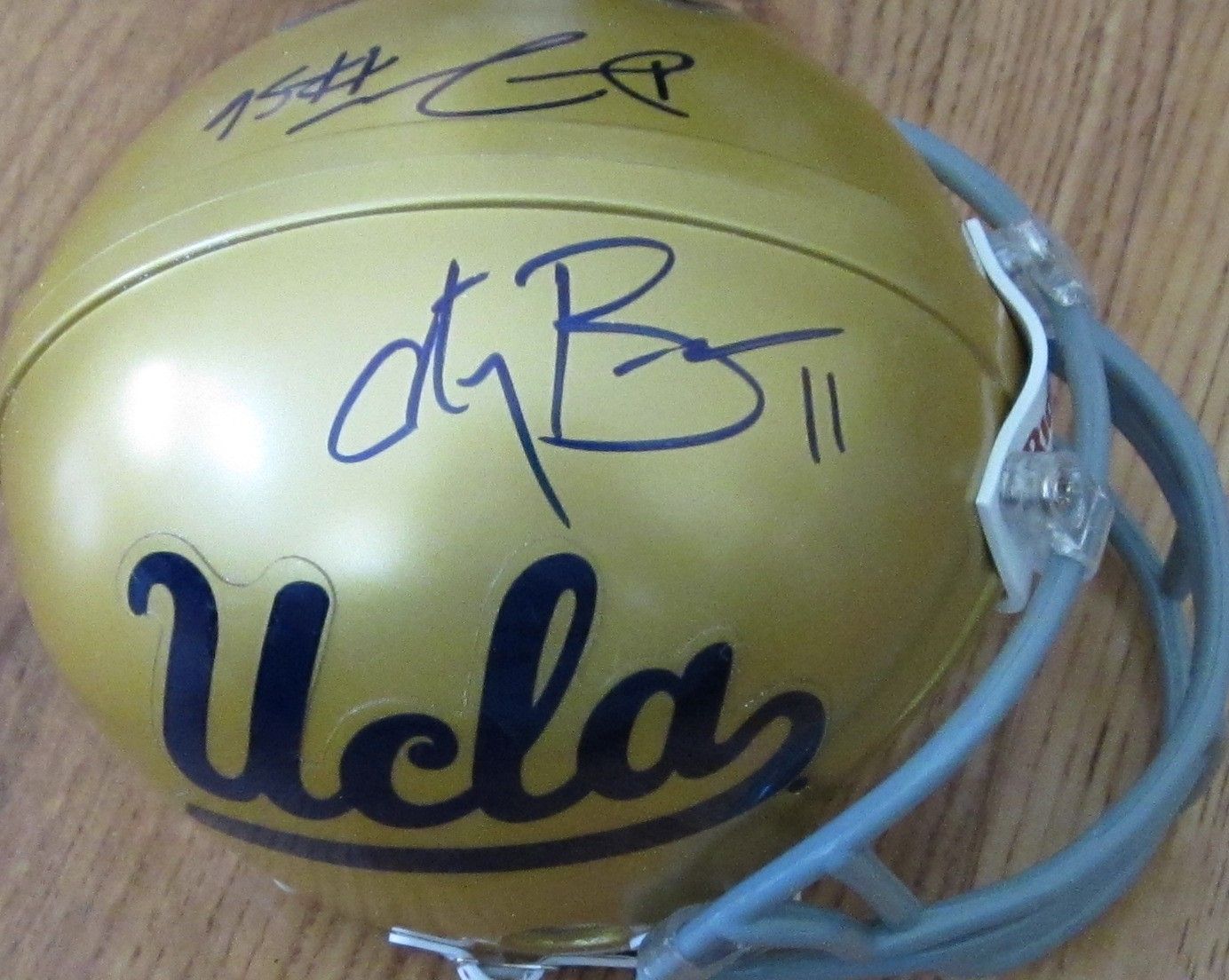 Anthony Barr and Datone Jones autographed UCLA Bruins mini helmet