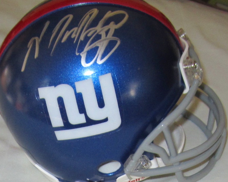 Antrel Rolle and David Diehl autographed New York Giants Super Bowl 46 Champions mini helmet JSA