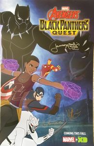 Avengers Black Panther's Quest cast autographed 2018 Comic-Con 13x20 Marvel poster (Kathreen Khavari James Mathis)