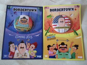 Bordertown 2014 Comic-Con set of two promo buttons or pins