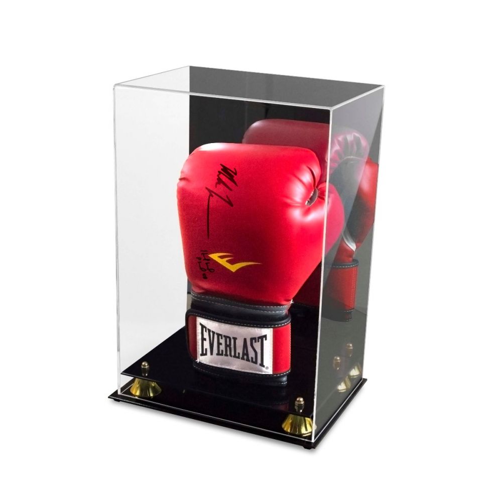 Boxing glove acrylic display case with mirrored back