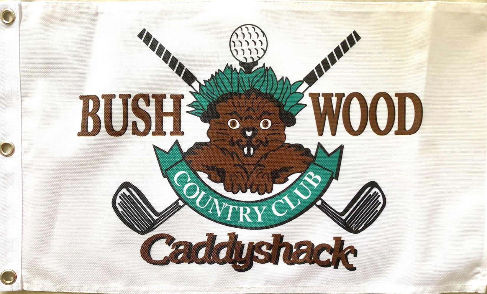 Caddyshack Bushwood Country Club Gopher logo golf pin flag (stiff