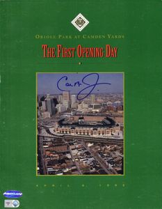 Cal Ripken autographed Baltimore Orioles 1992 Camden Yards First Opening Day program (Ironclad)