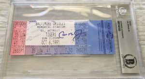 Cal Ripken autographed Baltimore Orioles 1991 Memorial Stadium last game full ticket (BAS slabbed)