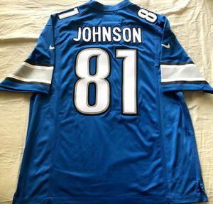 Calvin Johnson Detroit Lions 2012 2013 2014 2015 authentic Nike blue stitched jersey NEW