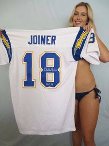 Charlie Joiner autographed San Diego Chargers white throwback stitched jersey (Schwartz Sports)
