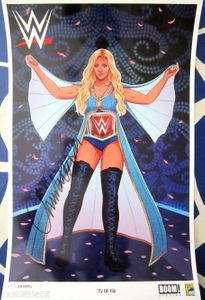 Charlotte Flair autographed WWE 2017 Comic-Con exclusive 11x17 poster #/150
