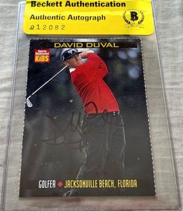 David Duval autographed 1999 Sports Illustrated for Kids golf Rookie Card (BAS)