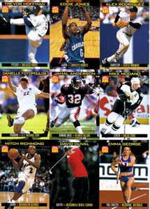 David Duval Rookie Card Trevor Hoffman Mike Modano Alex Rodriguez 1999 Sports Illustrated for Kids 9 card sheet