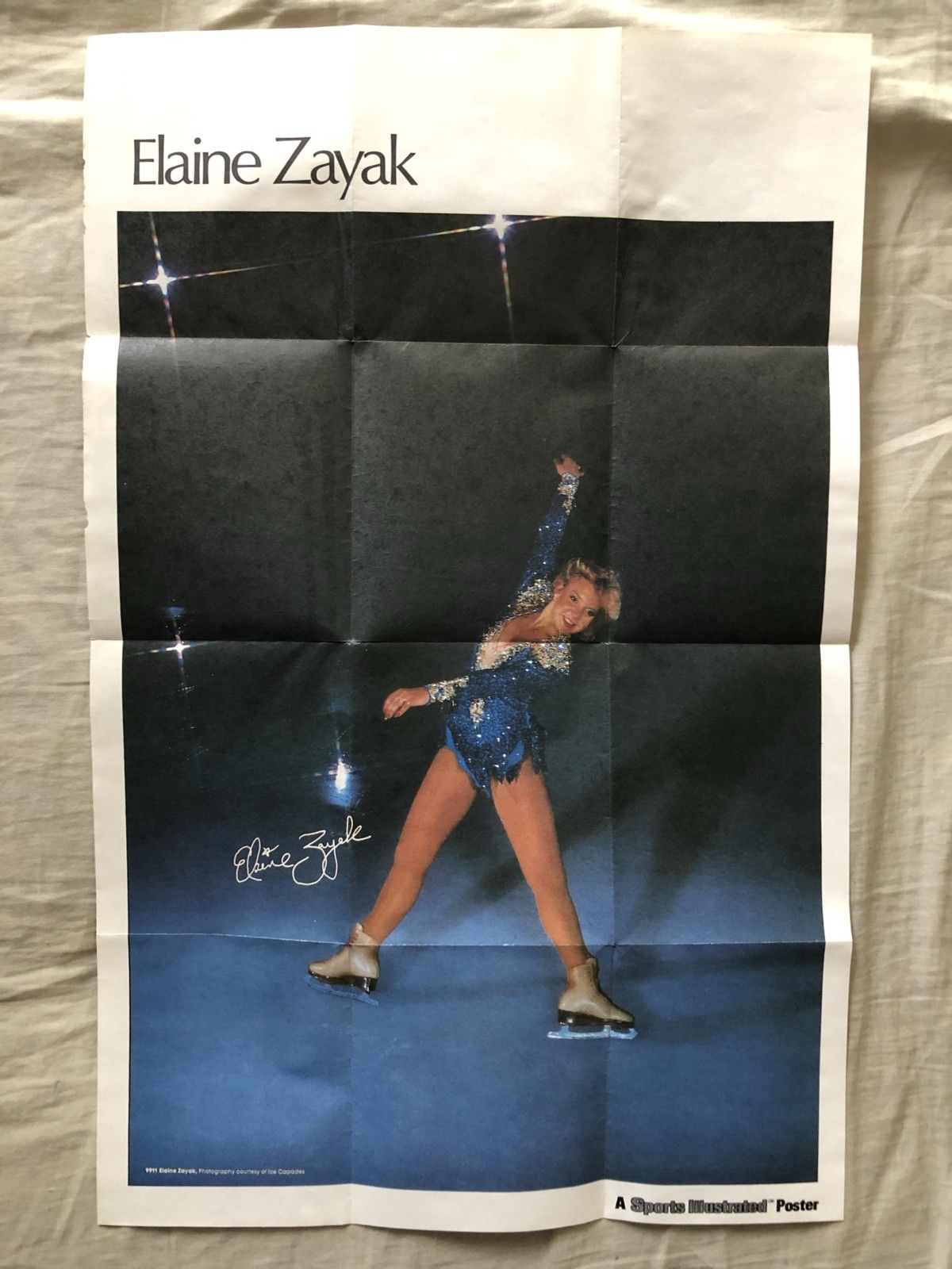 Elaine Zayak figure skating 1987 Sports Illustrated mini 11x17 poster