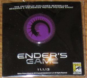 Ender's Game movie 2013 Comic-Con exclusive promo button or pin