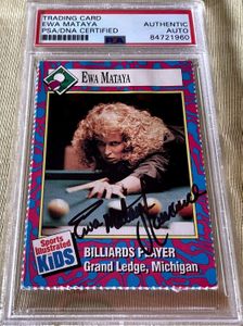 Ewa Mataya autographed 1993 Sports Illustrated for Kids billiards Rookie Card PSA/DNA slabbed