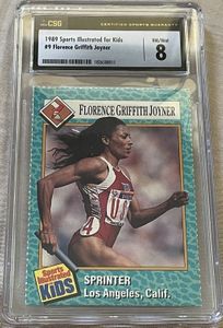 Florence Griffith Joyner 1989 Sports Illustrated for Kids Rookie Card CSG graded 8 NrMt-Mt