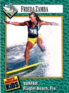 Frieda Zamba 1989 Sports Illustrated for Kids surfing Rookie Card