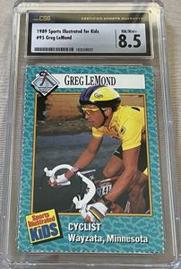 Greg LeMond 1989 Sports Illustrated for Kids cycling Rookie Card CSG graded 8.5 NrMt-Mt+