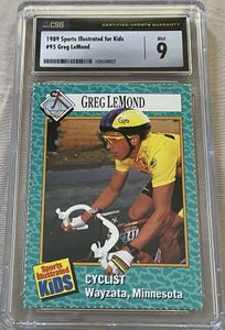 Greg LeMond 1989 Sports Illustrated for Kids cycling Rookie Card CSG graded 9 MINT
