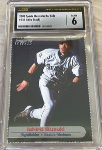 Ichiro Suzuki Seattle Mariners 2002 Sports Illustrated for Kids card CSG graded 6 ExMt