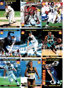 Ila Borders Rookie Card Martin Brodeur David Cone Kevin Greene 1999 Sports Illustrated for Kids 9 card sheet