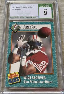 Jerry Rice San Francisco 49ers 1989 Sports Illustrated for Kids card CSG graded 9 MINT