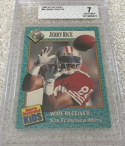 Jerry Rice San Francisco 49ers 1989 Sports Illustrated for Kids card BGS graded 7 NrMt